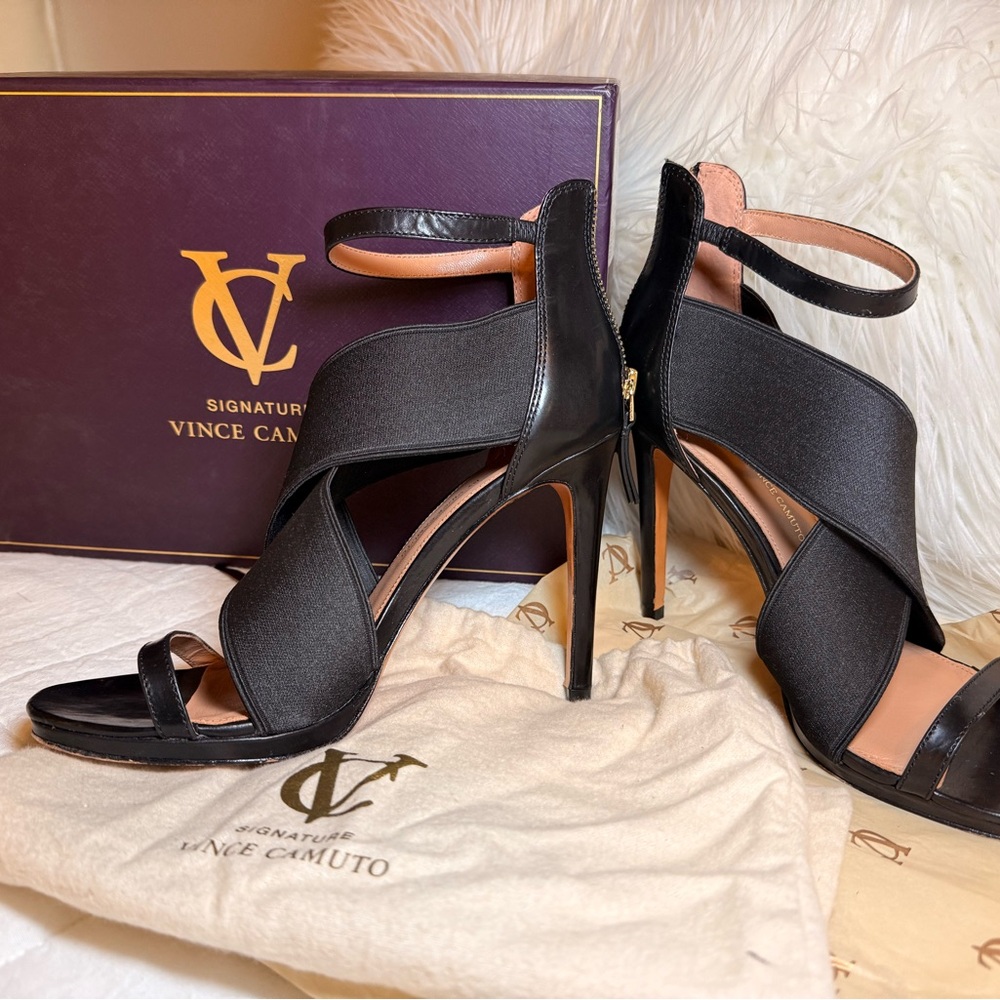 Vince Camuto Black Strappy Heels